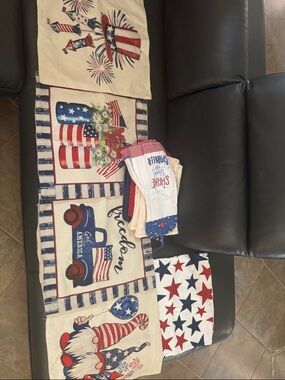 Red white and blue home decor bundle